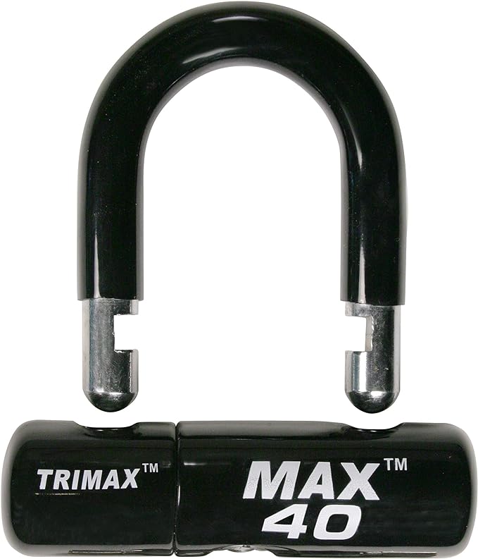 MAX40 HIGH SECURITY DISC U-LOCK - BLACK W 1/2" SHACKLE
