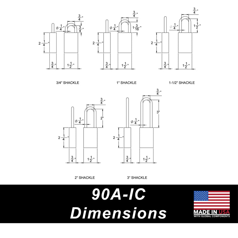 90A-IC SFIC ALUMINUM PADLOCK