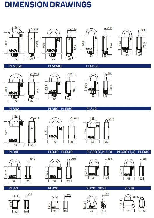 Abloy 330 - 25 Padlock - 1st - in - Padlocks