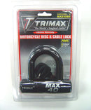 MAX40 HIGH SECURITY DISC U-LOCK - BLACK W 1/2" SHACKLE