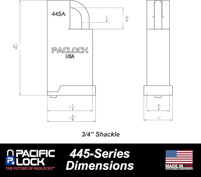 UCS - 445A UNIVERSAL CARRYING CASE ALUMINUM PADLOCK - 1st - in - Padlocks