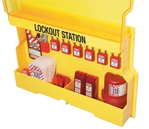 S1850E410 STANDARD ELECTRICAL LOCKOUT STATION WITH PLASTIC LOCKS - 1st-in-Padlocks