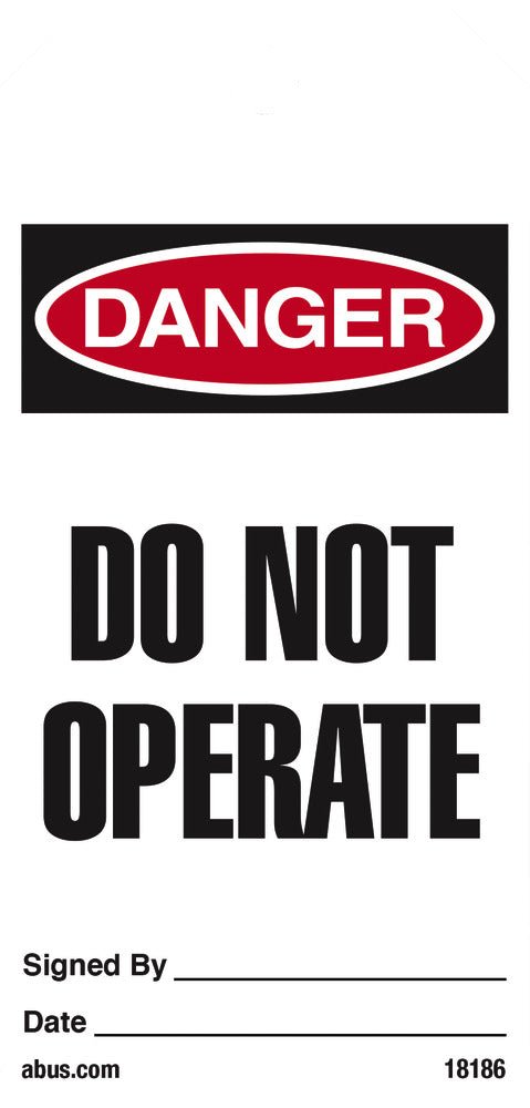 Sticker Don't Operate TR530-250 DO NOT OPERATE TAGS ON A ROLL - 1st In Padlocks