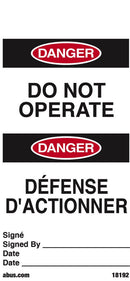 TR550-100 DO NOT OPERATE ENG/FRE TAGS ON A ROLL - 1st-in-Padlocks